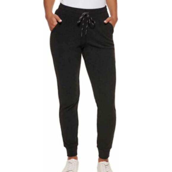 Marc New York Andrew Marc Joggers Size Small S Black Ribbed Loungewear Stretch - Picture 1 of 9
